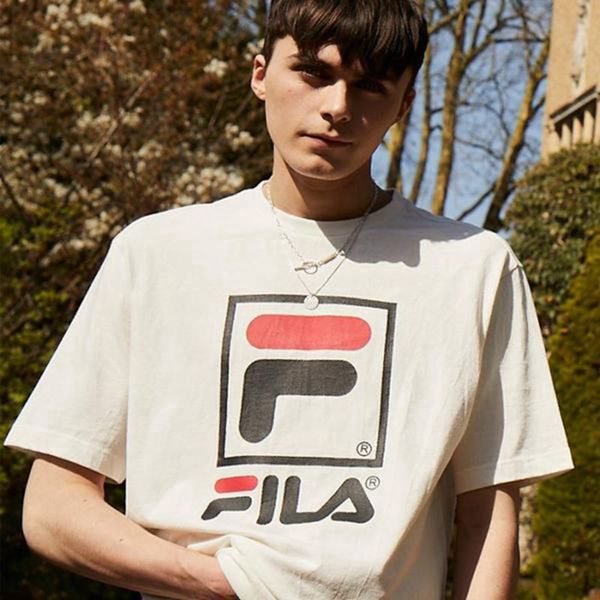 Camisetas Fila Mulher Branco - Fila Stacked Logo S/S Loja Online Portugal,DXCT-68735